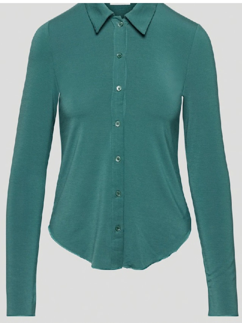 NWT size M Aritzia Wilfred Pose Teal Long-Sleeve Button-Down Shirt